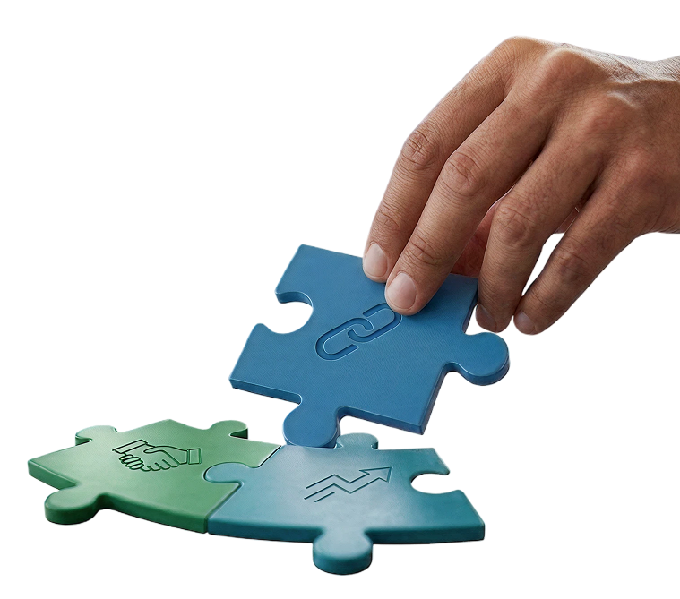 Puzzle piece collaboration illustration